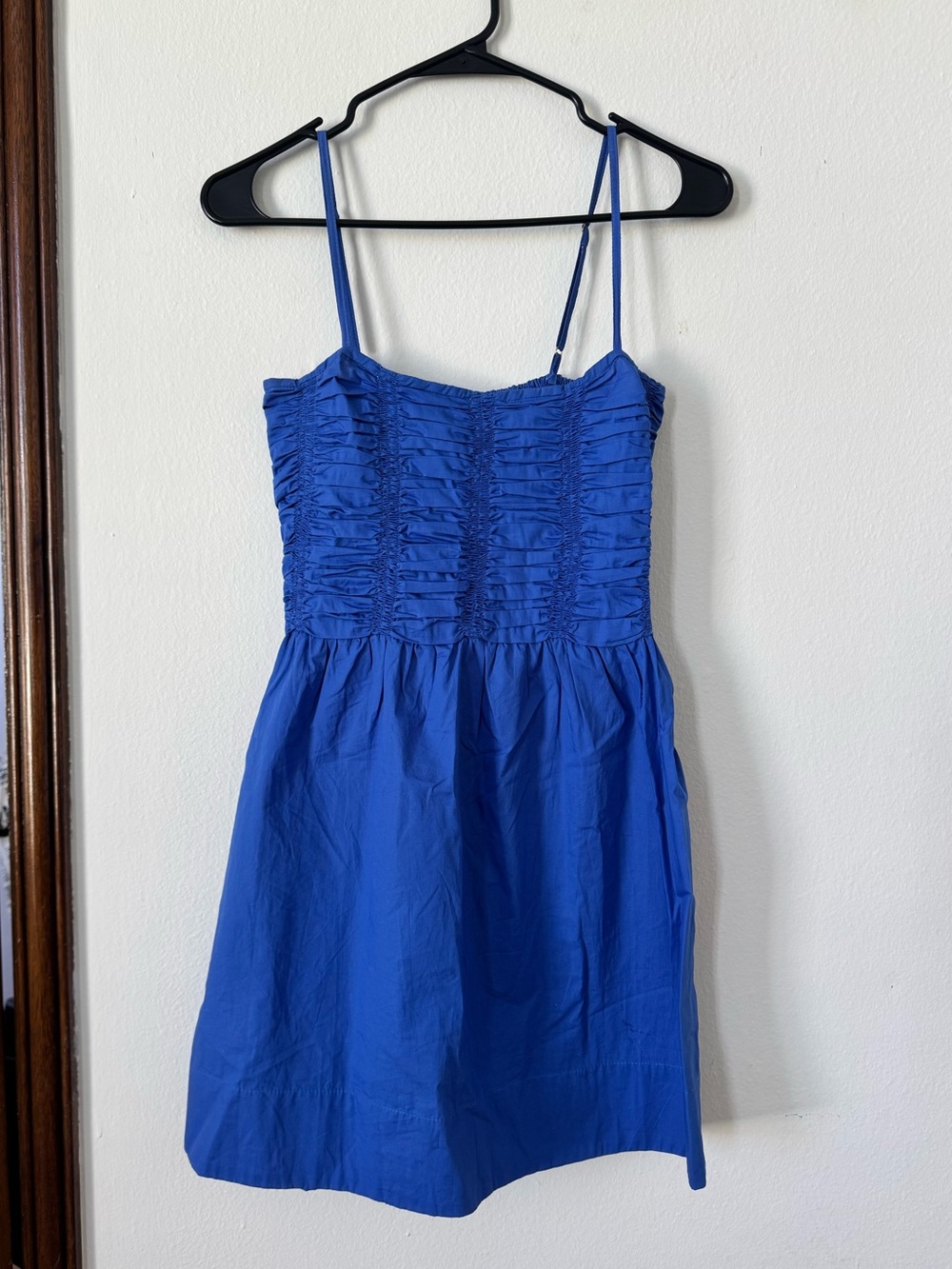 Faithfull the Brand Ria smocked cotton poplin mini dress